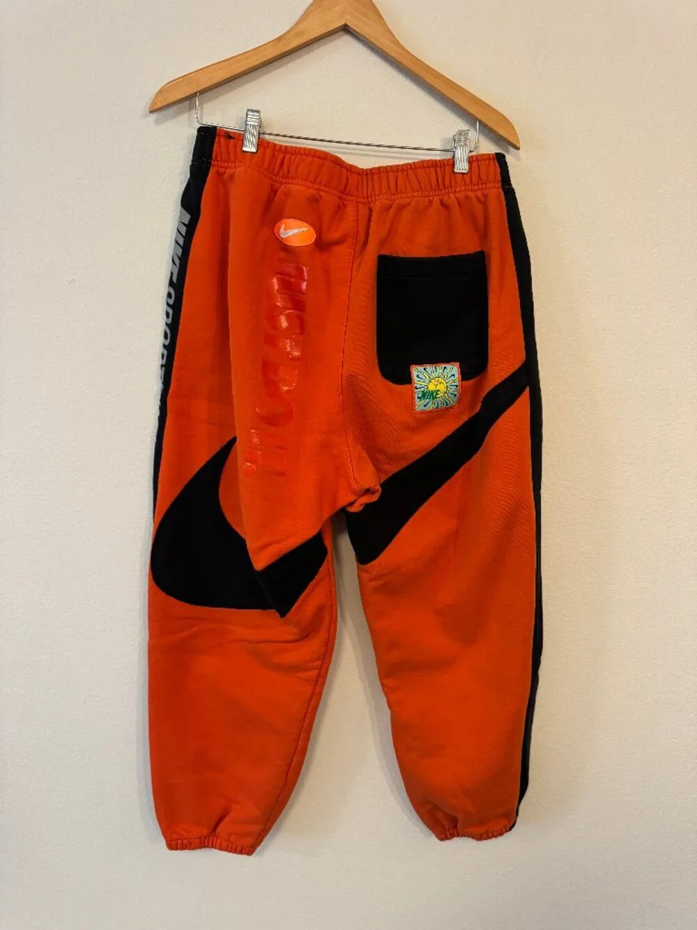 RARE Nike Sportswear Air Fire Water Earth Orange Graphic Jogger Pants Men’s L